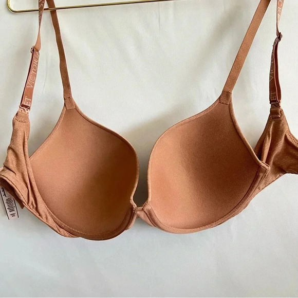 Victoria’s Secret T-shirt Push-Up Full Coverage Size 32 DD Heathered Brown - Picture 4 of 7